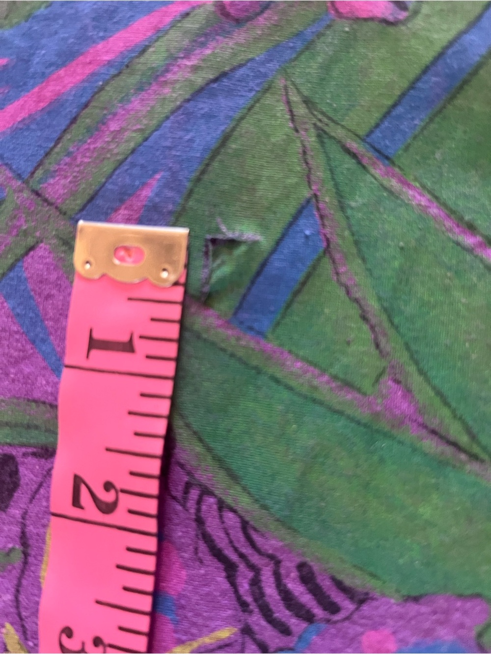 Rare Vintage Tropical Floral Jumpsuit in Green & Purple - Picture 11 of 11